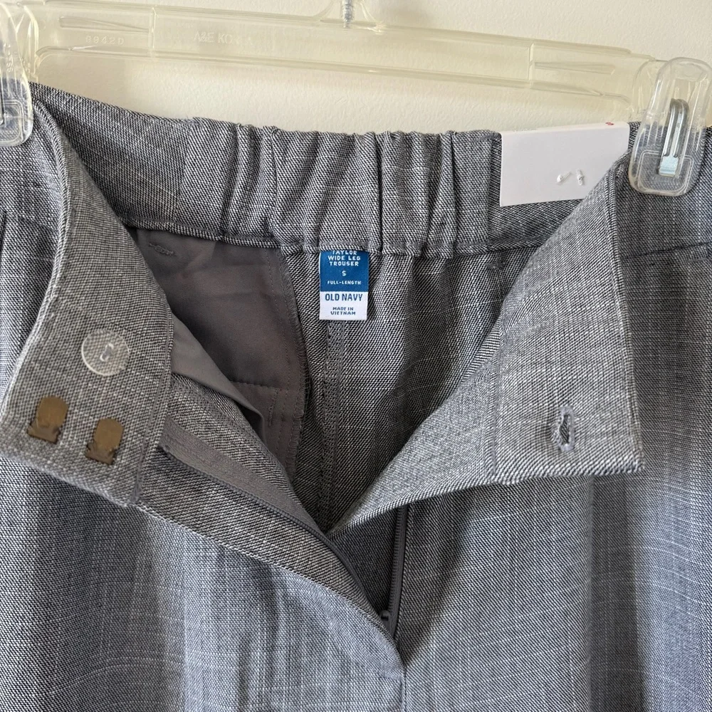 Old Navy Gray Heather Taylor Wide Leg Trousers Suit Pants Extra High Rise Small - Picture 8 of 8